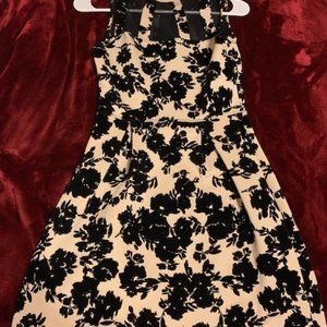 Beige and black flower dress